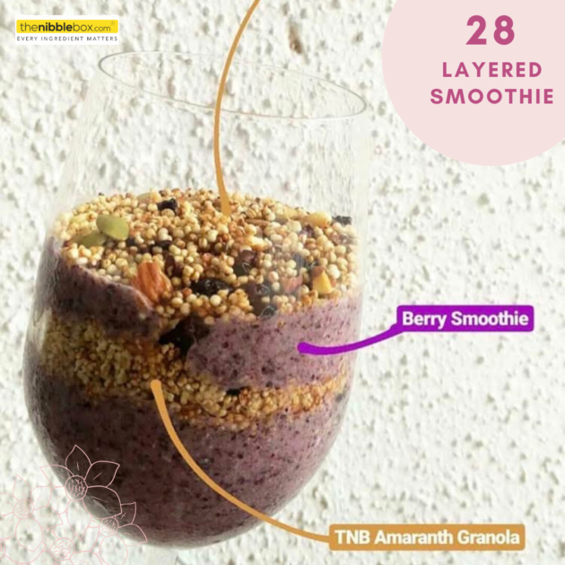 layered smoothie with granola